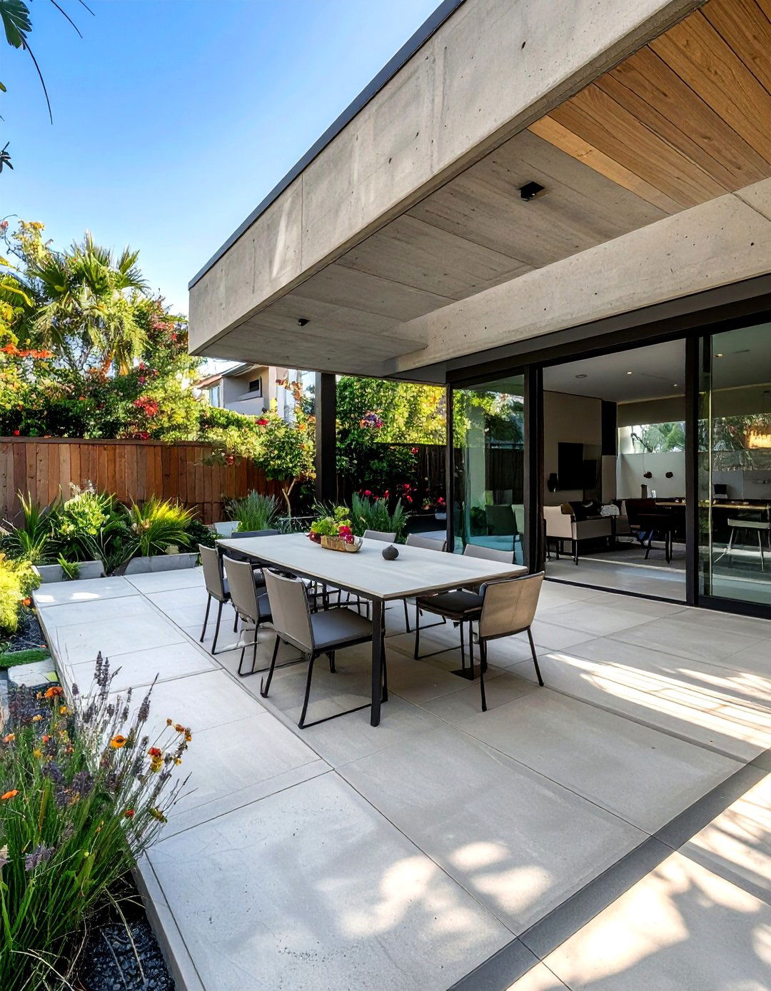 Scored Concrete Patio for a Tile Look - 40 Concrete Patio Ideas for a Modern and Durable Outdoor Space