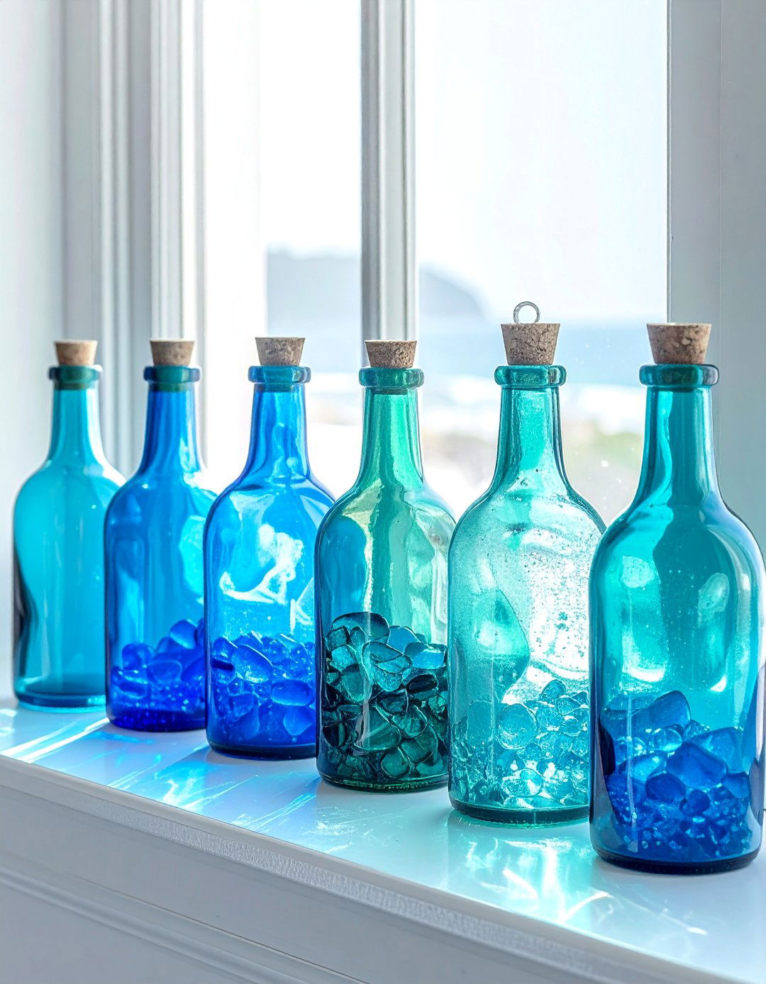 Sea Glass Bottle Collection - 20 Mermaid Room Ideas for a Magical Space