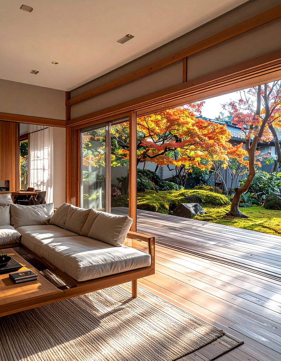 Seamless Indoor Outdoor Connection in a Japanese Living Room - 30 Japanese Living Room Ideas for a Zen Space
