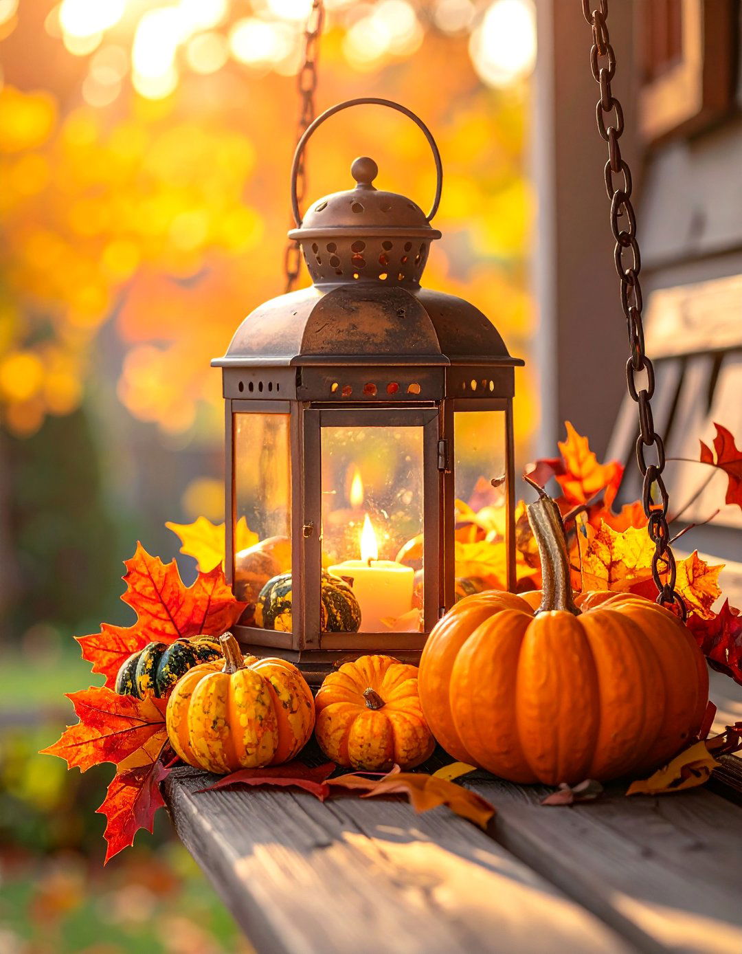 Seasonal Autumn Filled Lantern Decor - 30 Lantern Decor Ideas to Illuminate Your Home and Garden
