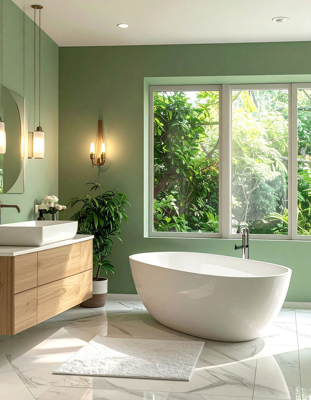 Serene Sage Green Bathroom Walls - 40 Bathroom Paint Ideas for a Fresh New Look