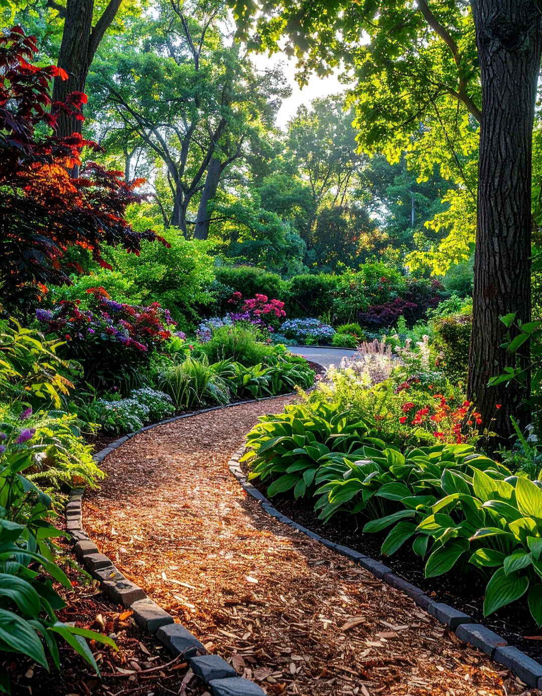 Shade Garden Retreat - 30 Circular Driveway Landscaping Ideas for Your Home