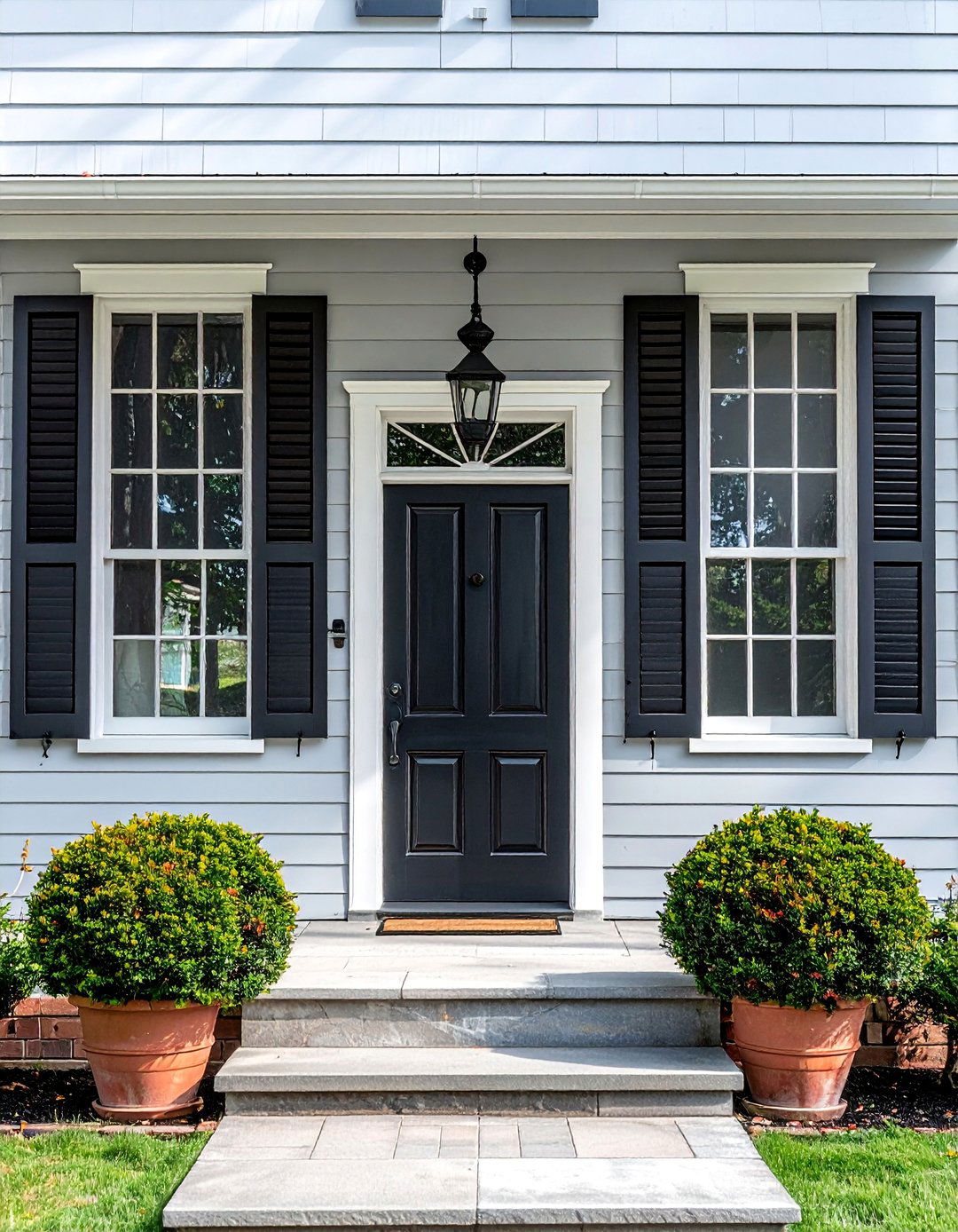 Shutter Flanked Entryway Windows - 30 Colonial Front Porch Ideas for Charm