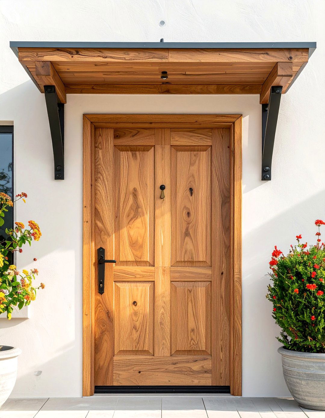 Simple Bracketed Shelf Front Door Canopy - 20 Front Door Canopy Ideas for a Welcoming Entrance
