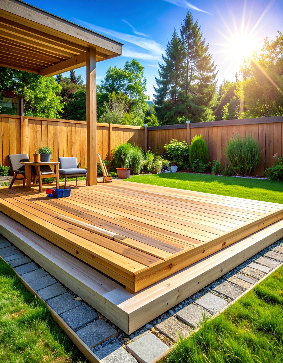 Simple Floating Deck Platform - 30 Backyard Deck Ideas on a Budget for Outdoor Fun