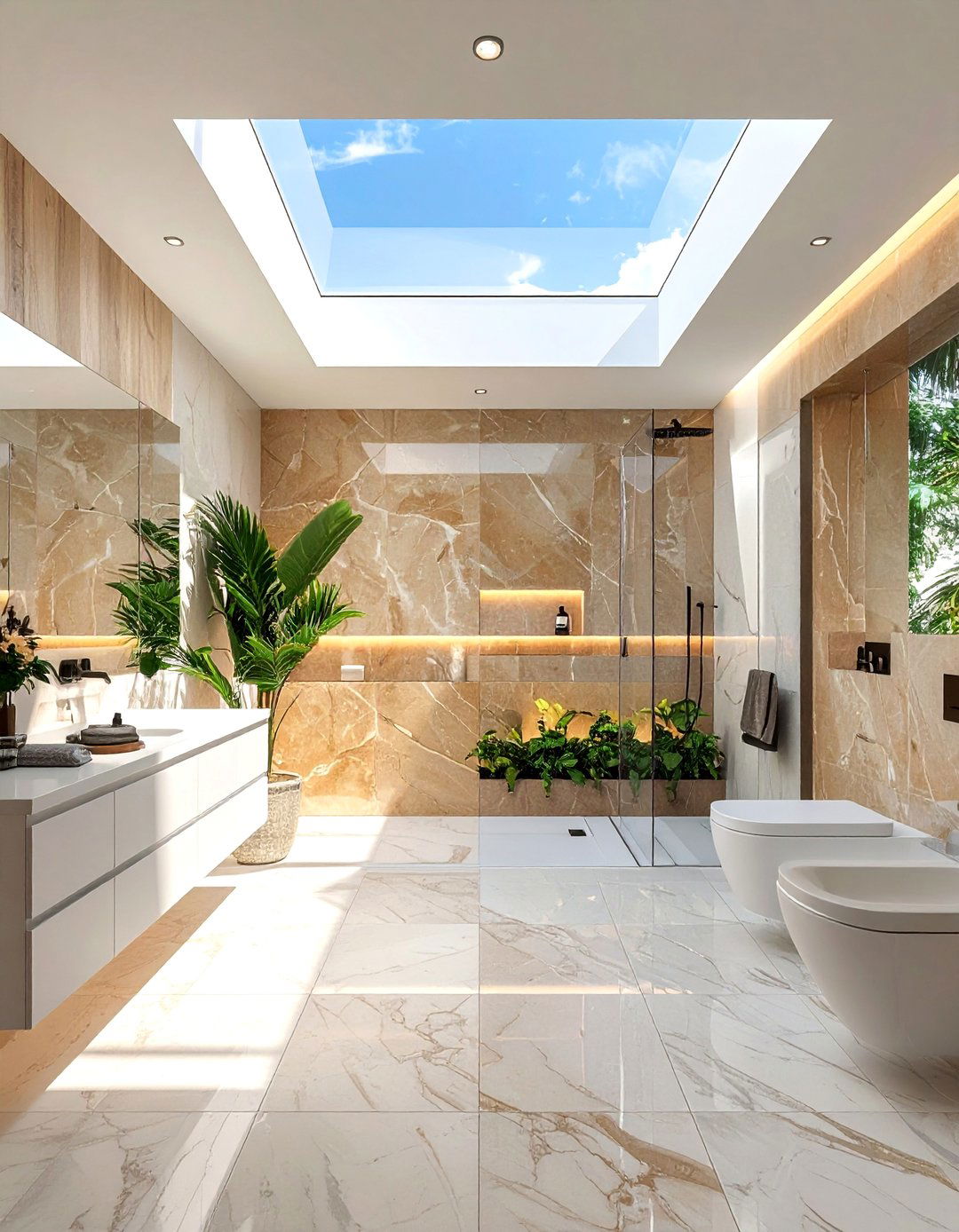 Skylight for Natural Illumination - 40 Bathroom Design Ideas for a Modern Home