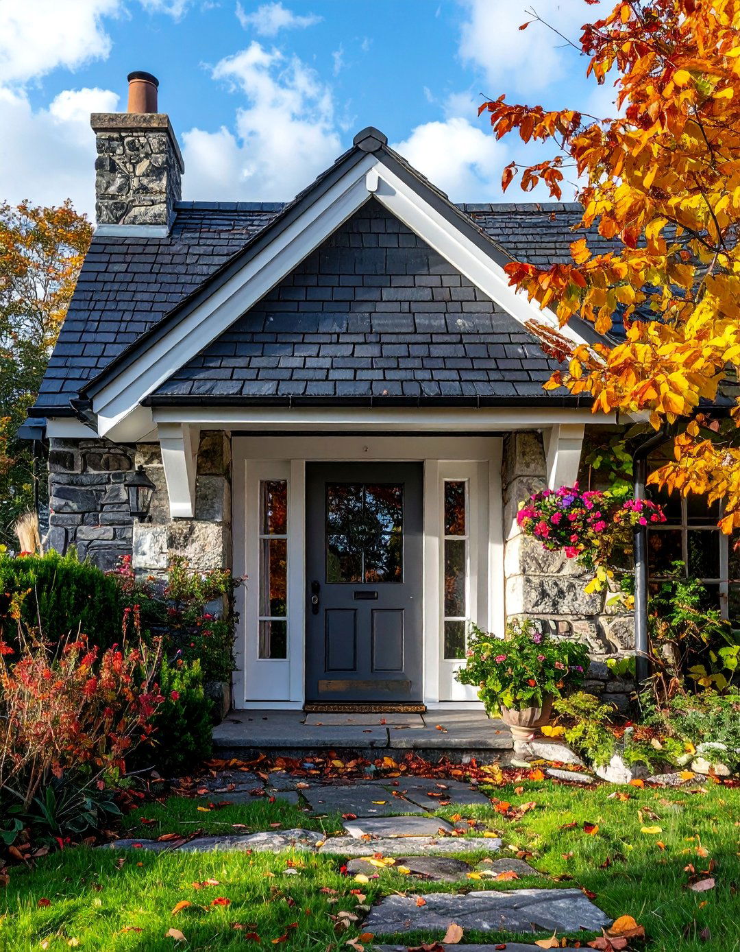 Slate Tiled Roof Front Door Canopy - 20 Front Door Canopy Ideas for a Welcoming Entrance
