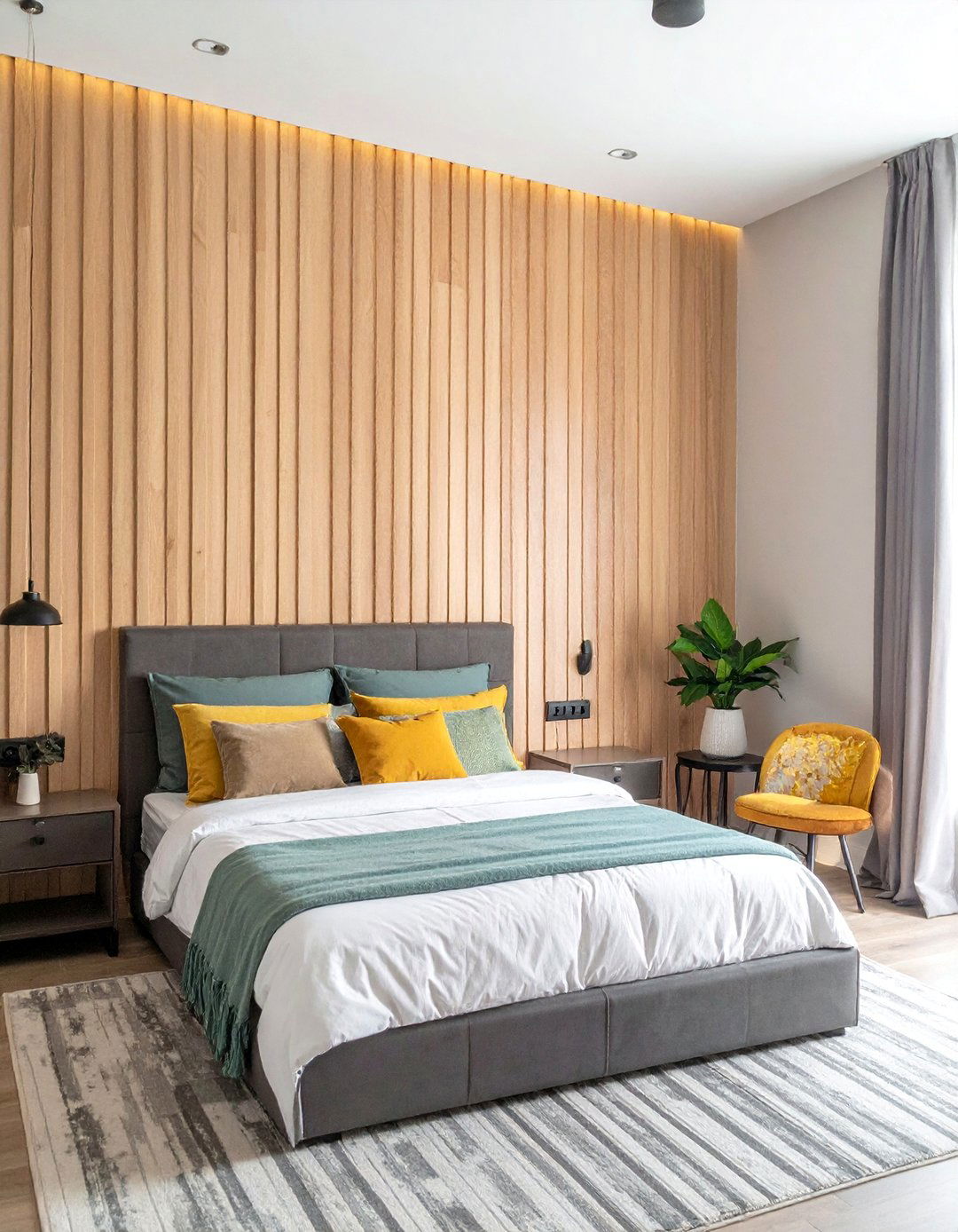 Slatted Wood Wall Panel Accent - 40 Teenage Girl Bedroom Ideas for a Stylish and Personal Space