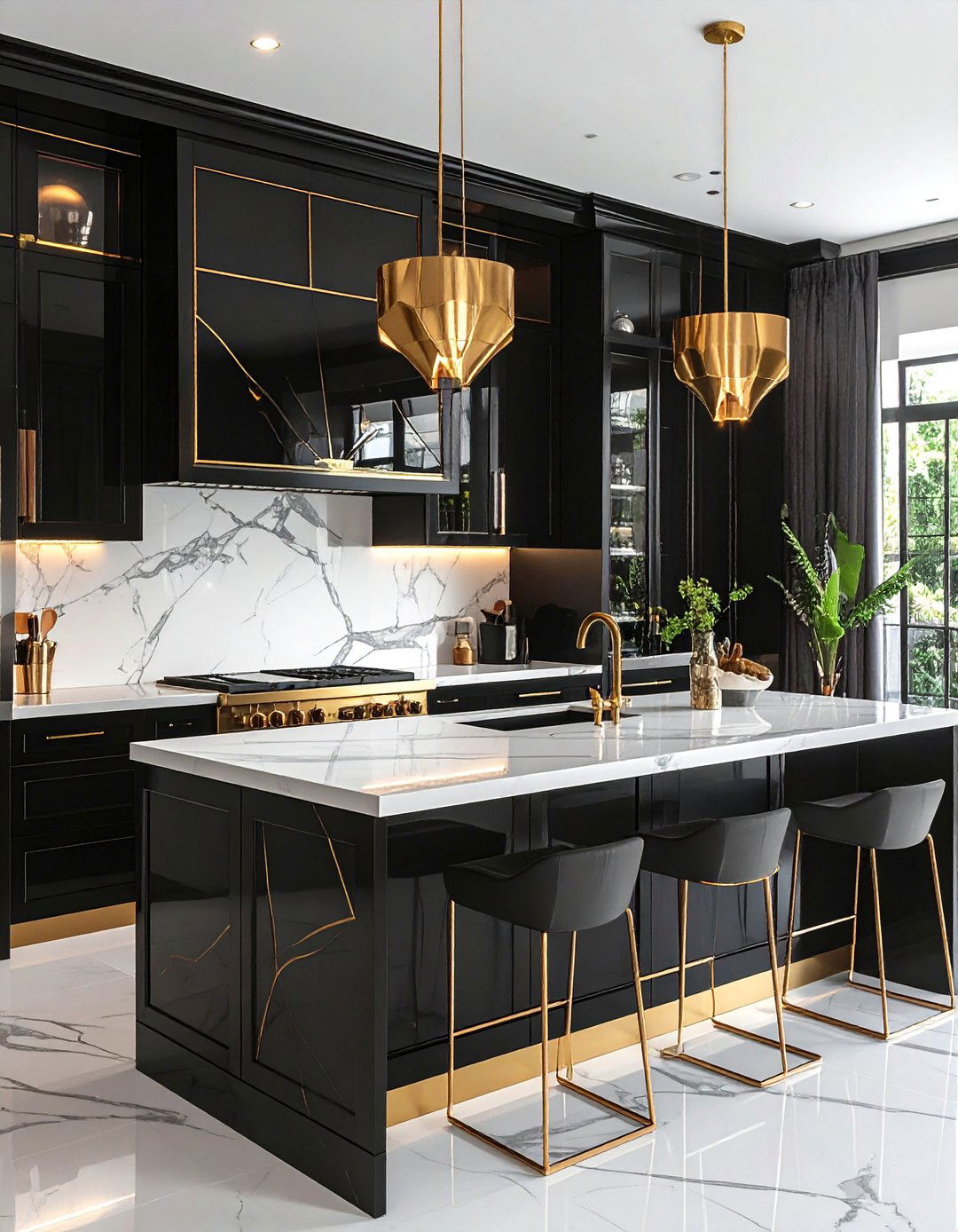 Sleek and Polished Kitchen Cabinetry - 30 Art Deco Interior Design Ideas for a Glamorous Home