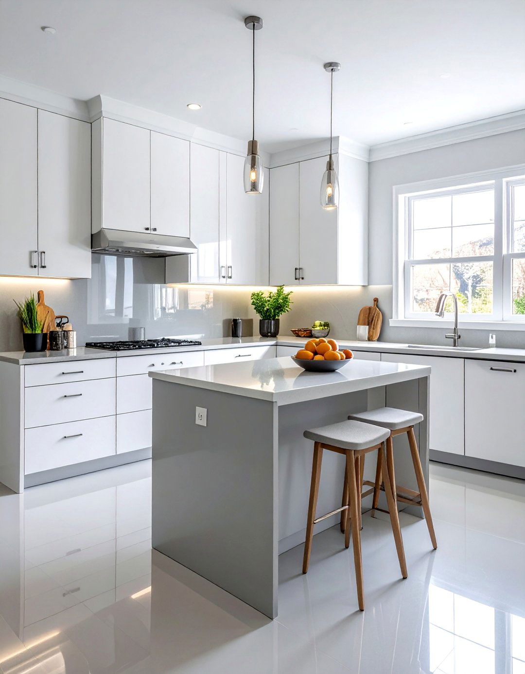 Small Kitchens With Light Grey Flooring - 20 Kitchens With Grey Floors Design Inspiration