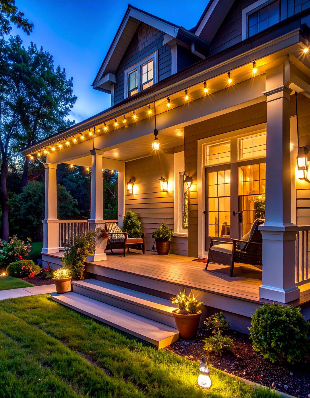 Smart Home Integration - 20 Front Porch String Lights Ideas for a Cozy Ambiance