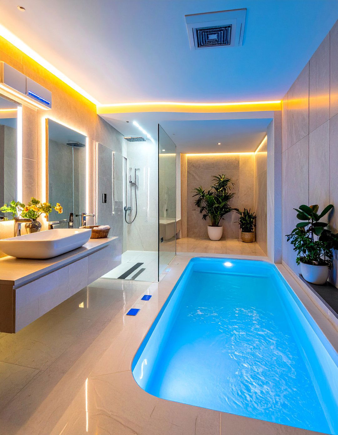 Smart Technology Pool Bathroom Innovation - 20 Pool Bathroom Ideas for a Luxurious Spa Feel