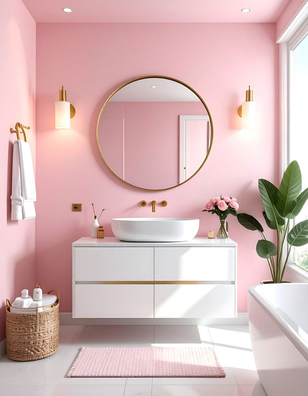 Soft Pink Bathroom Paint - 40 Bathroom Paint Ideas for a Fresh New Look