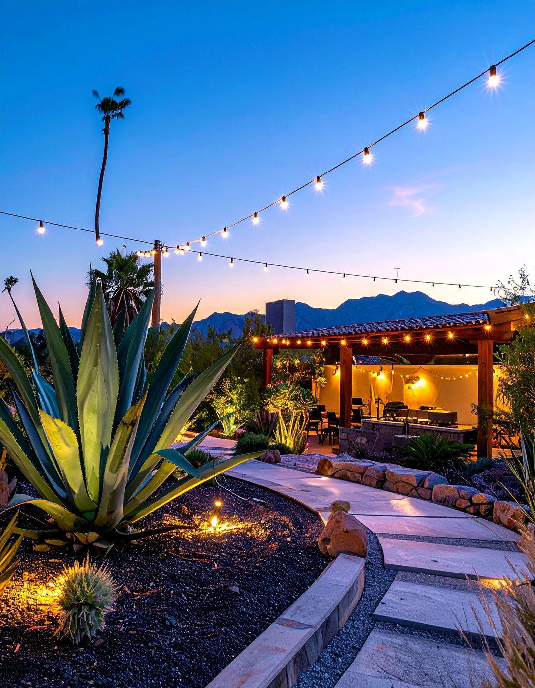 Solar Powered Landscape Accents - 30 Las Vegas Backyard Landscaping Ideas for Desert Living