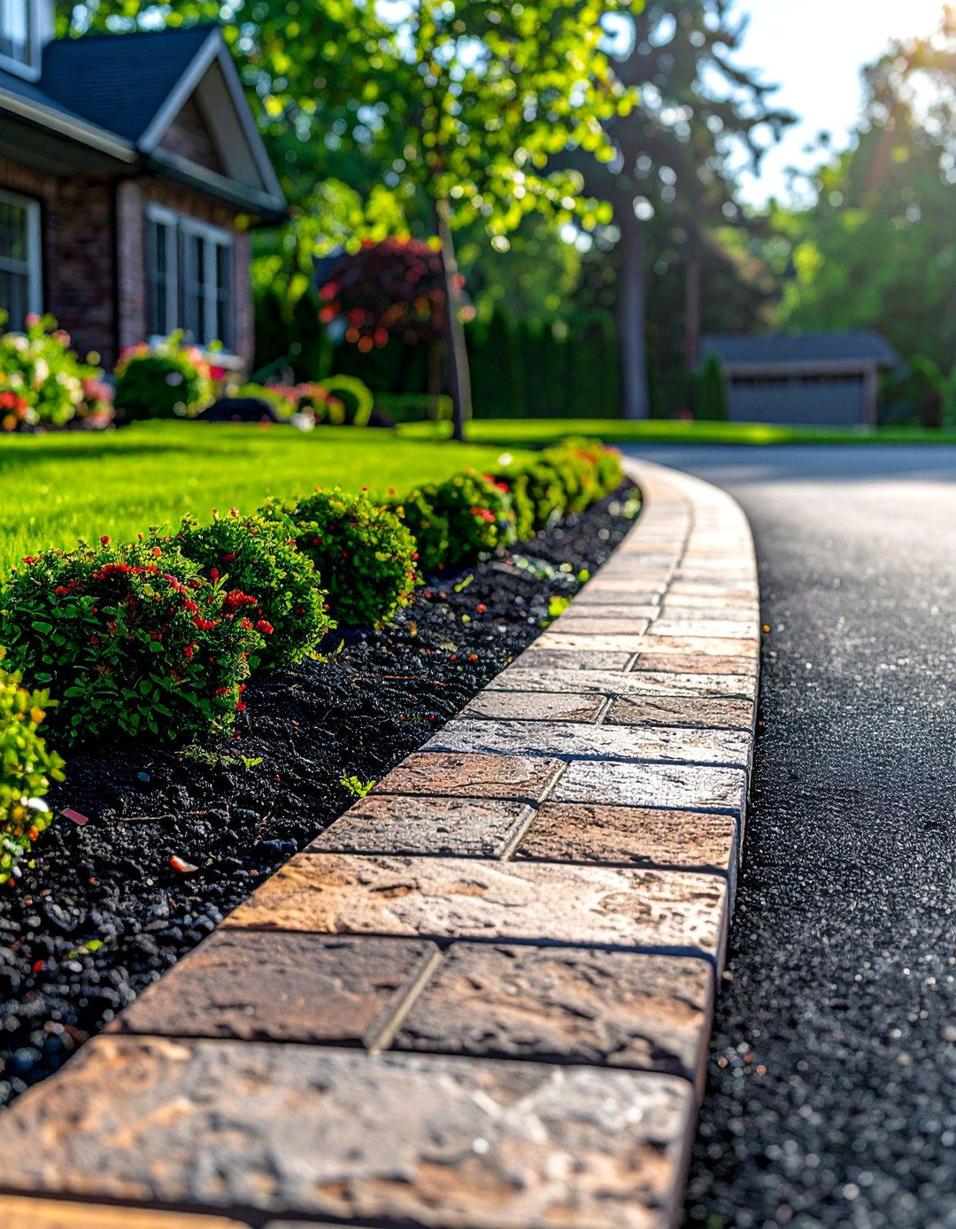 Soldier Course Brick Border - 20 Brick Landscaping Ideas for Timeless Outdoor Charm