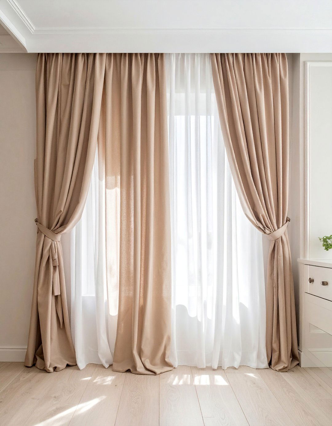 Sophisticated Layered Closet Curtains - 30 Closet Curtain Ideas for Stylish Storage