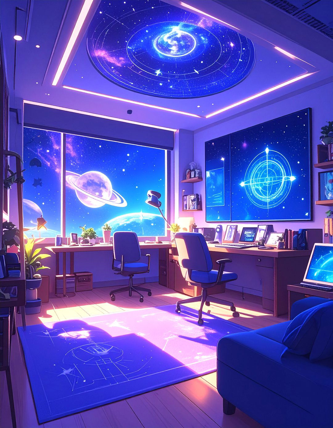 Space Anime Observatory - 40 Anime Room Ideas for the Ultimate Fan Experience