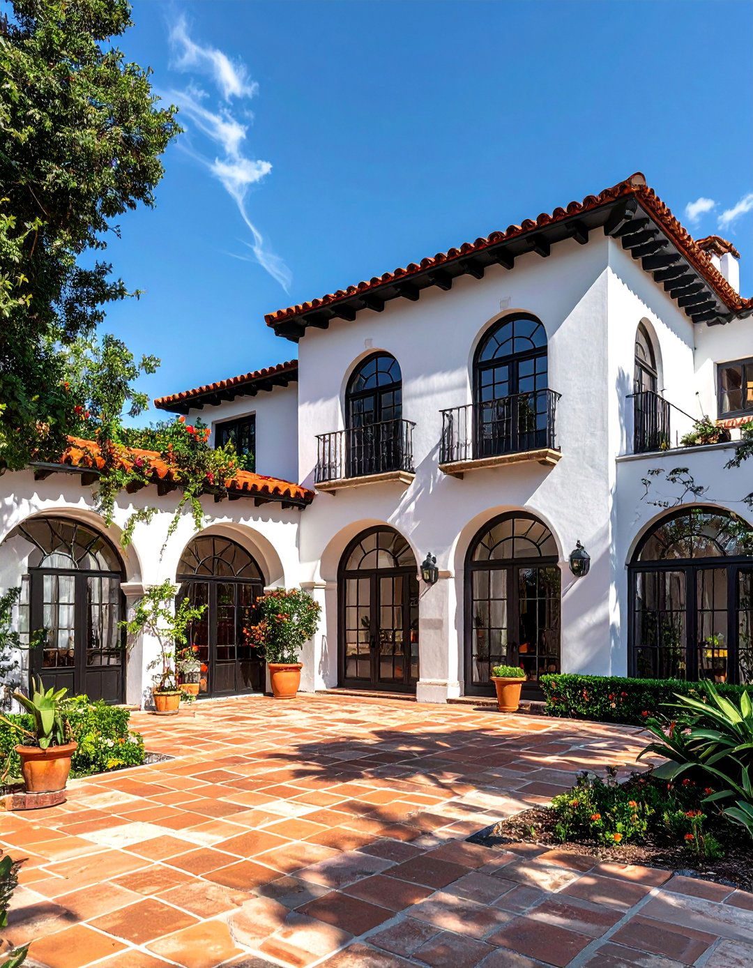Spanish Style House With Black Windows - 30 Houses With Black Windows for Bold Style
