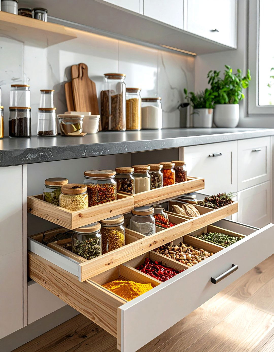 Spice Drawer Organization - 40 Kitchen Organization Ideas to Maximize Your Space