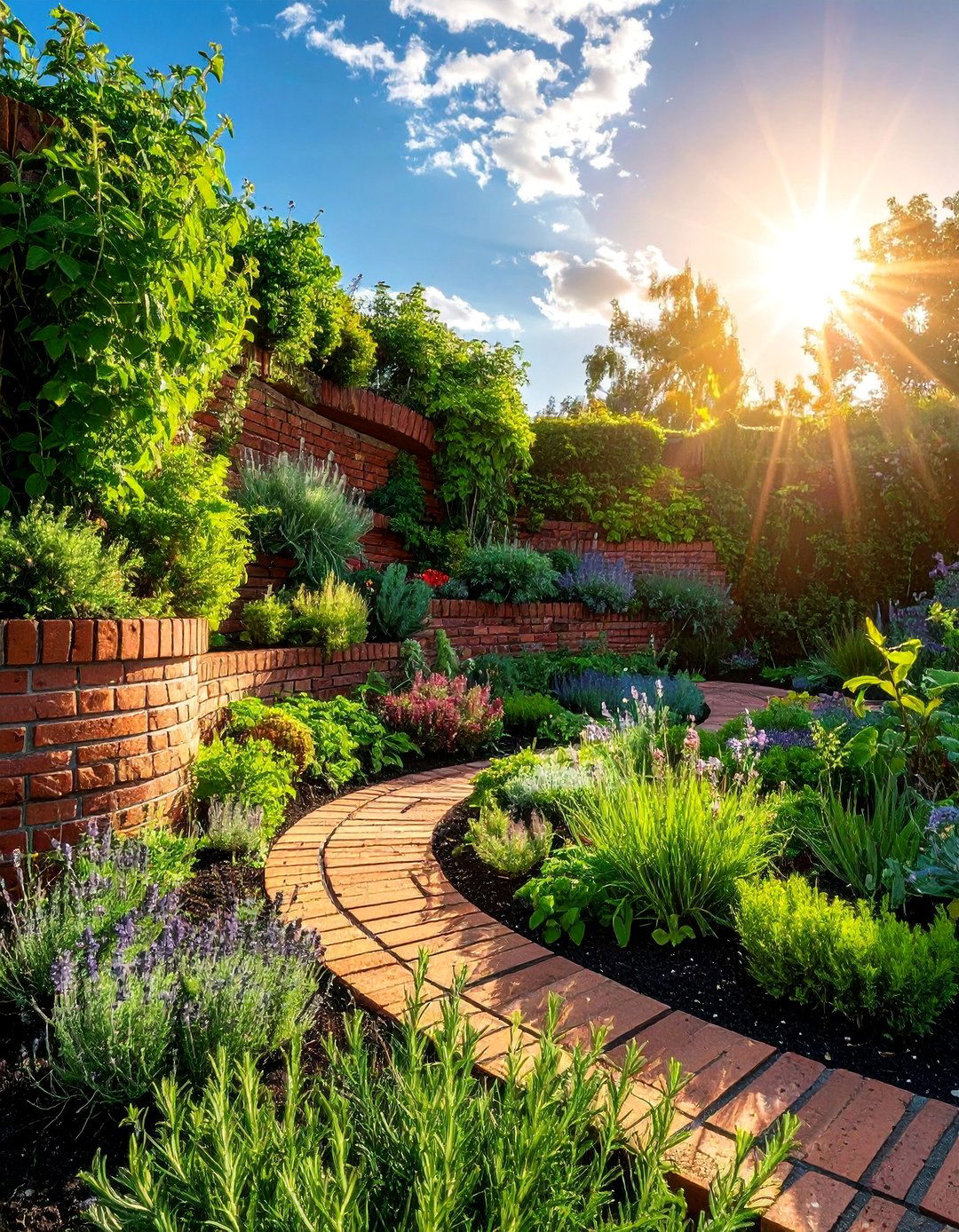 Spiral Brick Herb Garden - 20 Brick Landscaping Ideas for Timeless Outdoor Charm