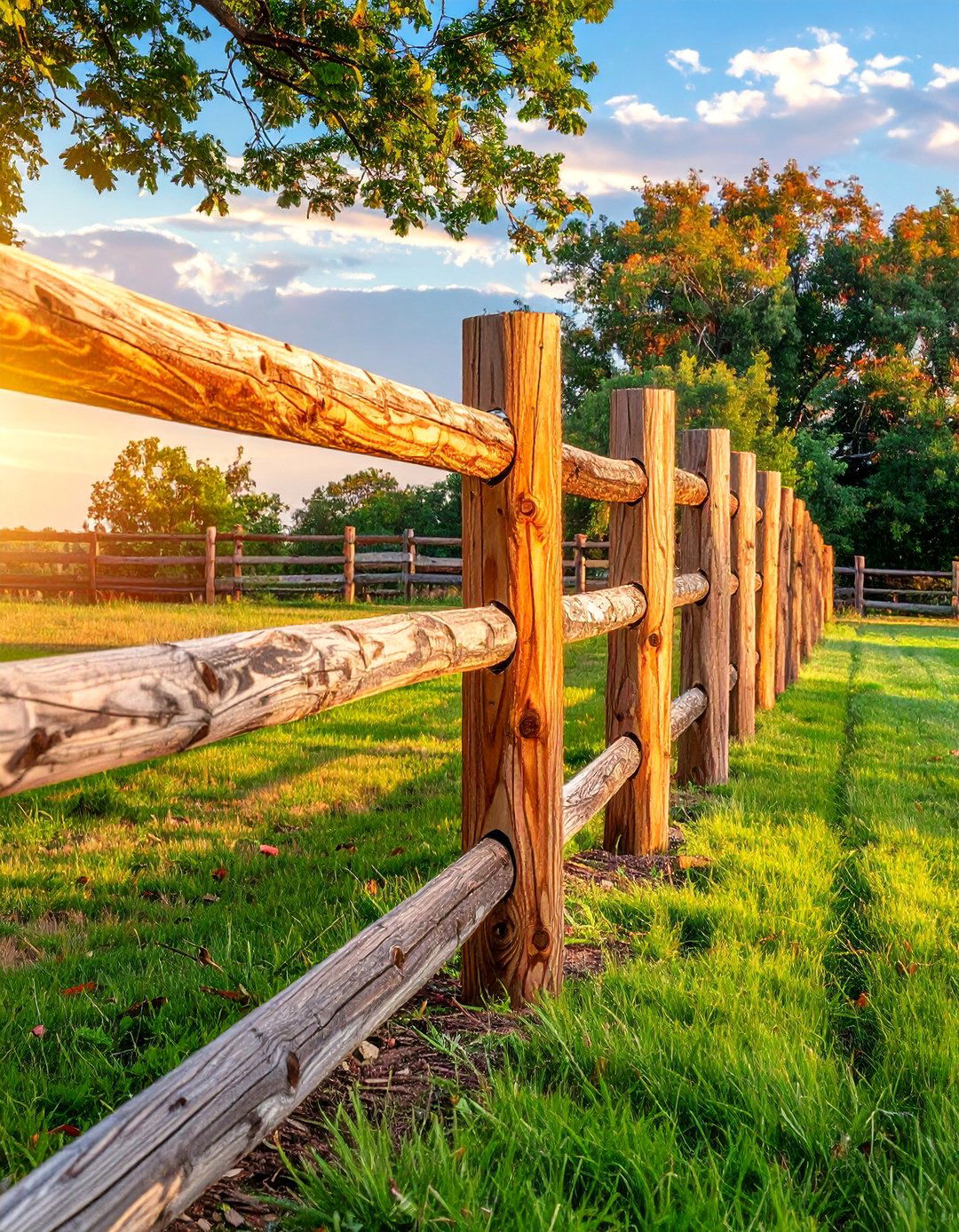 Split Rail Country Rustic Fence - 25 Backyard Fence Ideas to Enhance Your Outdoor Space