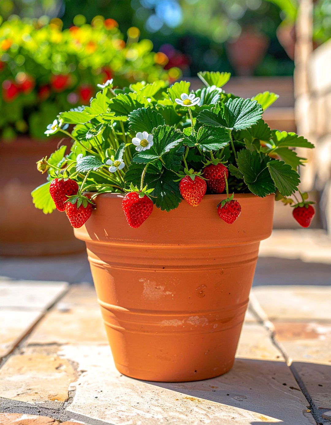 Stackable Strawberry Pot Container Garden - 40 Container Garden Ideas for Small Spaces