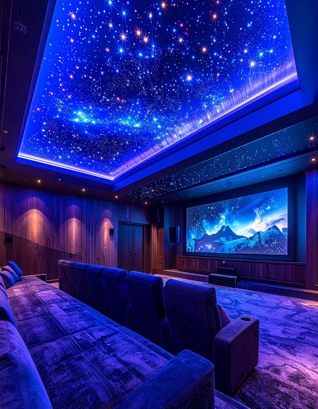 Starlight Ceiling Theater Experience - 20 Modern Home Theater Ideas for an Immersive Experience