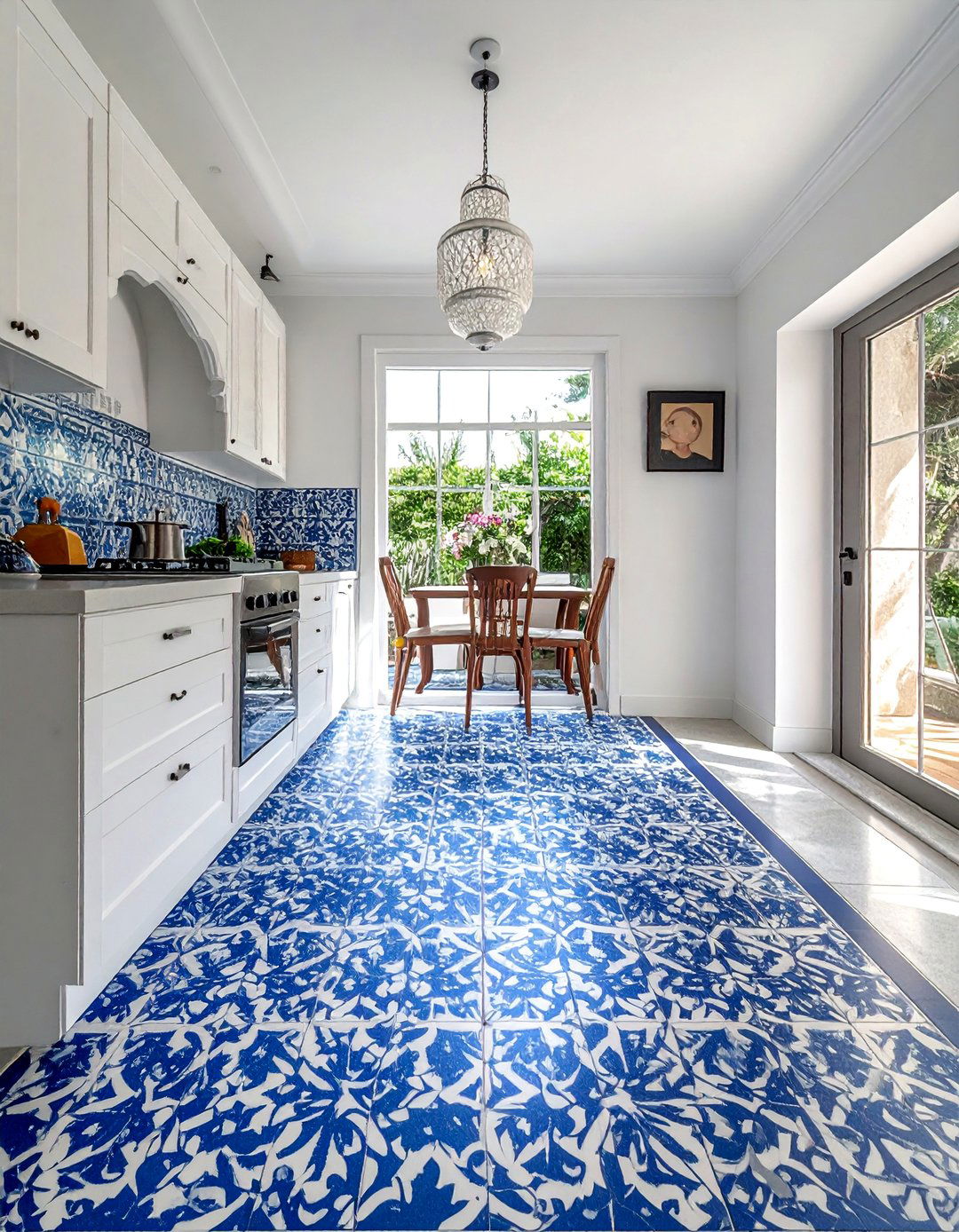 Stenciled Look Linoleum Kitchen Flooring - 20 Linoleum Kitchen Flooring Ideas for a Chic Look