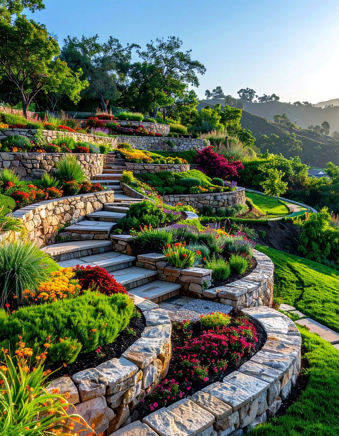 Stepped Garden Terraces - 40 Hardscaping Ideas to Transform Your Outdoor Space