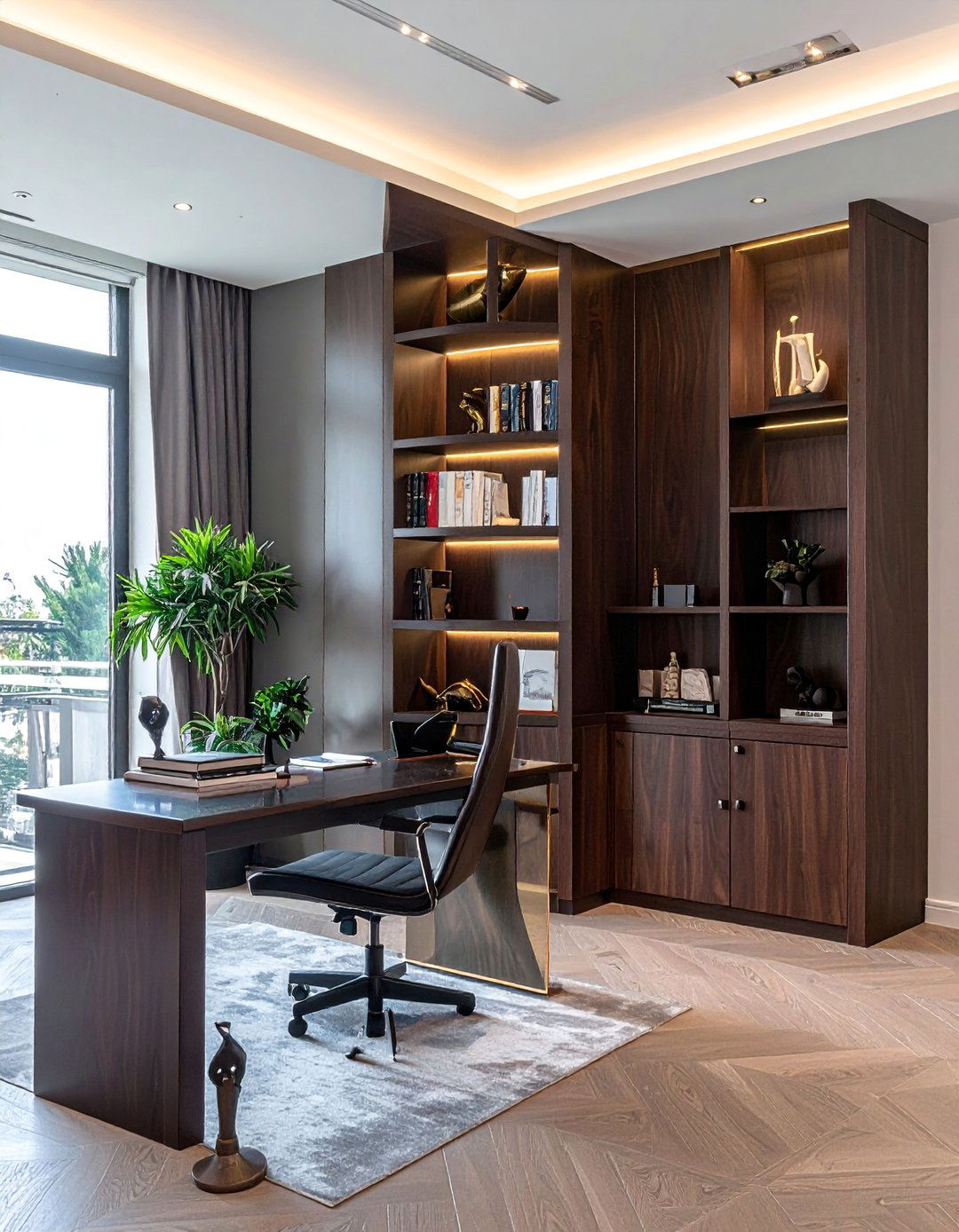 Stepped Silhouette Bookcases - 30 Art Deco Interior Design Ideas for a Glamorous Home