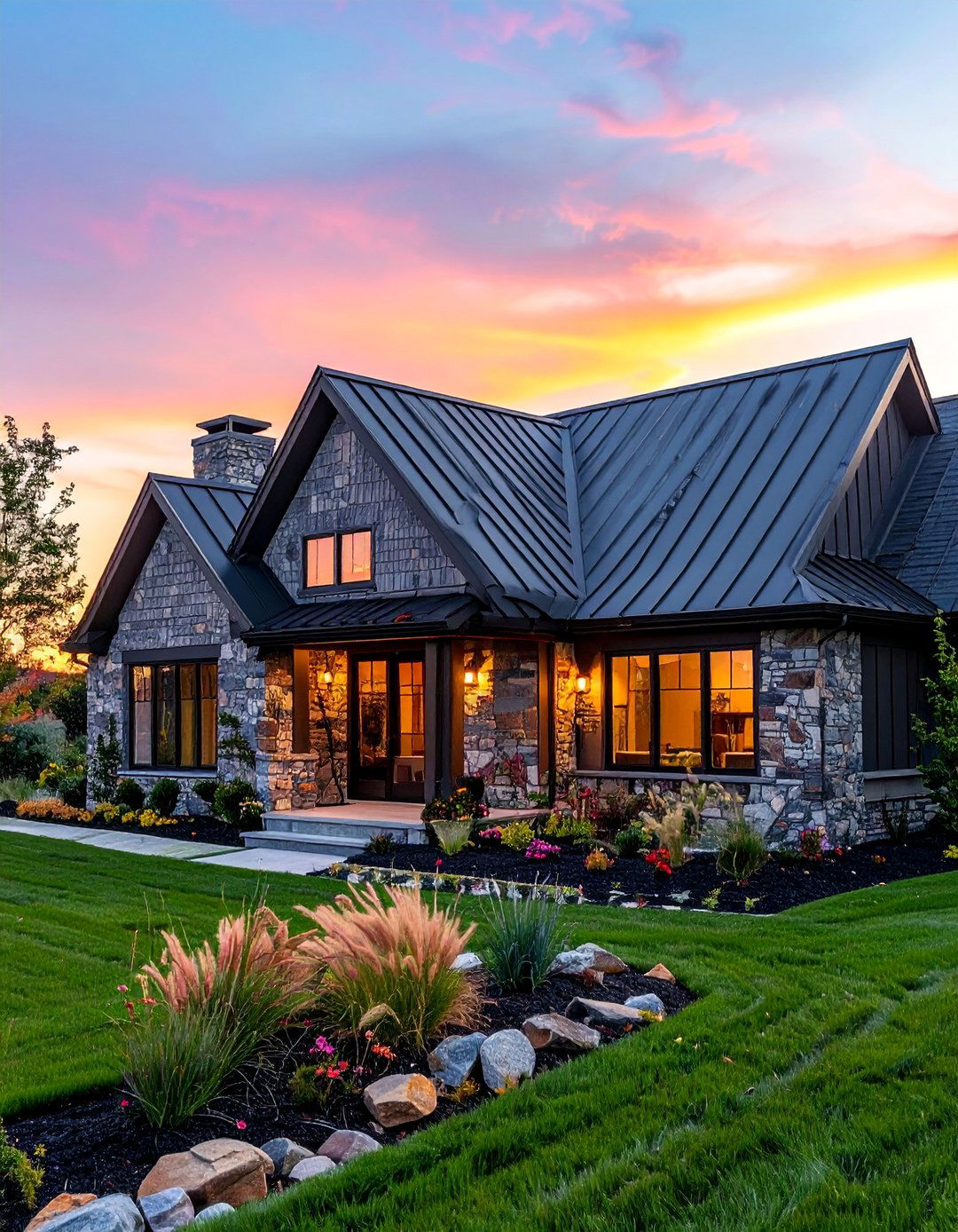 Stone Coated Metal Gable - 20 Gable Roof Design Ideas for Modern and Classic Homes
