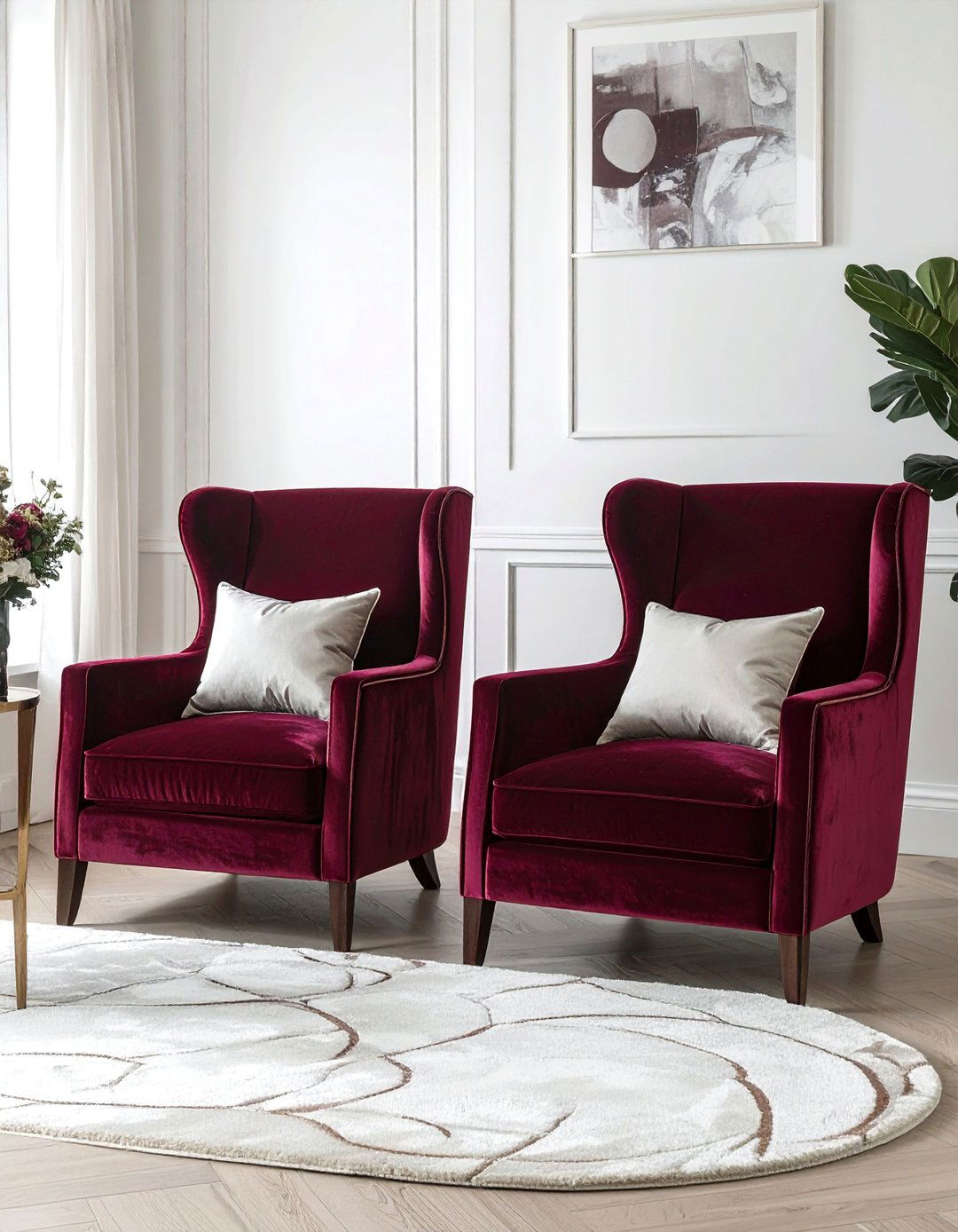 Streamlined Armchairs in an Art Deco Living Room - 25 Art Deco Living Room Ideas for a Luxurious Look