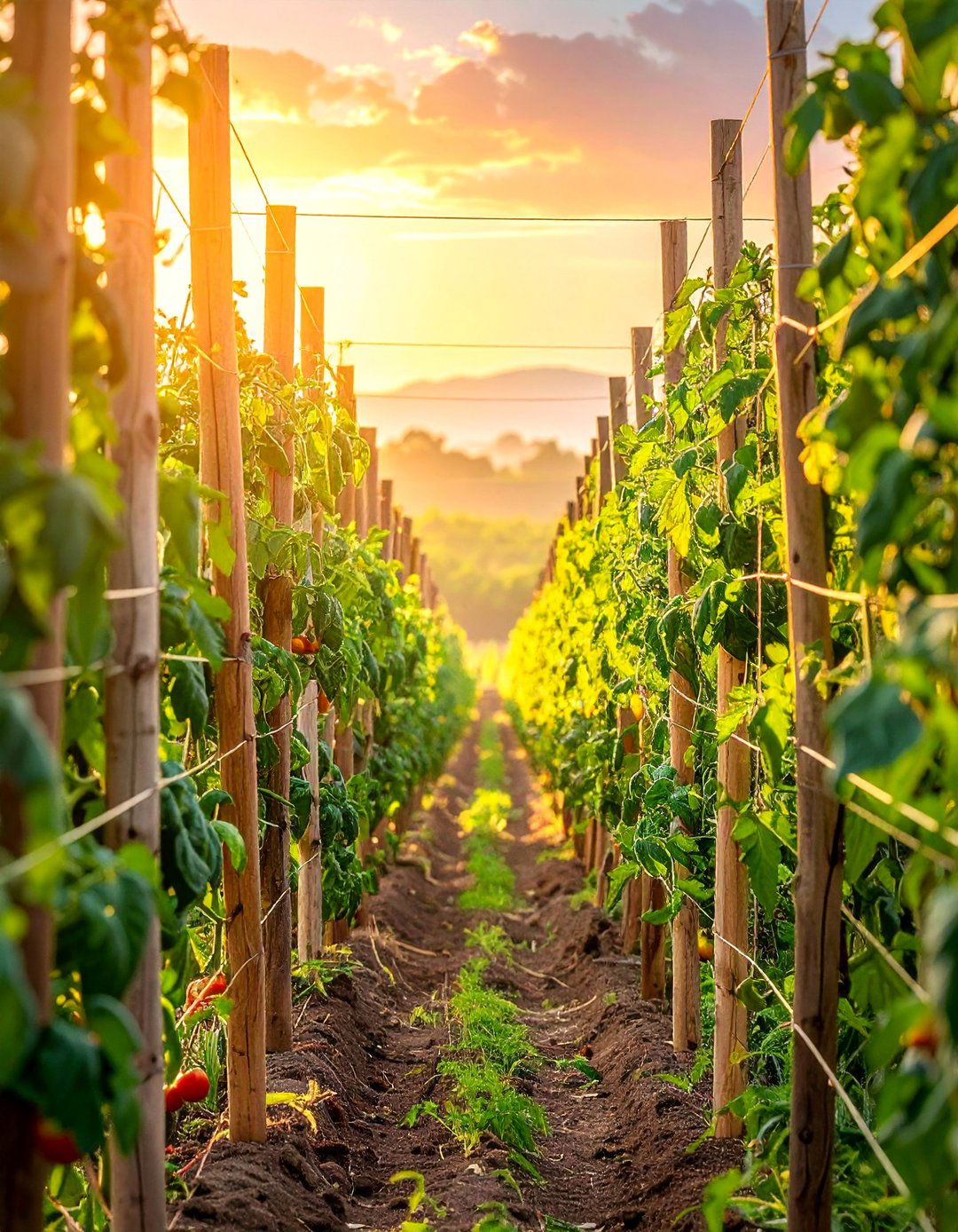 String and Stake System - 30 Tomato Trellis Ideas for Your Vegetable Garden