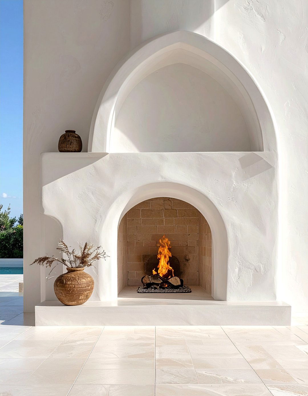 Stucco Arch Fireplace - 25 Spanish Style Fireplace Ideas for a Warm Ambiance