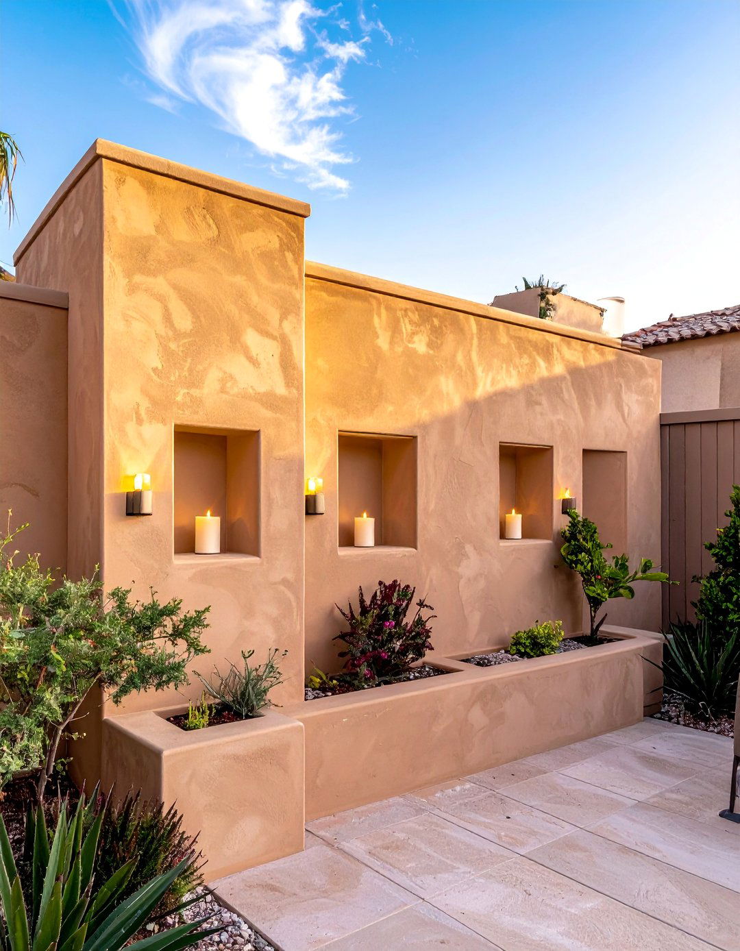 Stucco or Cinder Block Privacy Walls - 30 Las Vegas Backyard Landscaping Ideas for Desert Living