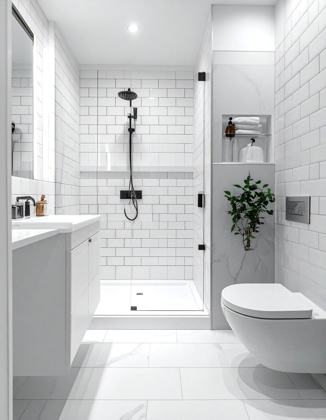 Subway Tile Installations - 20 Hallway Bathroom Ideas for Functional Spaces
