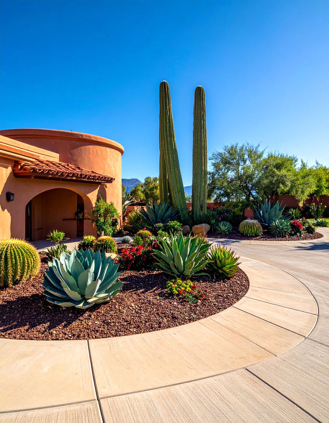 Succulent Sculpture Garden - 30 Circular Driveway Landscaping Ideas for Your Home