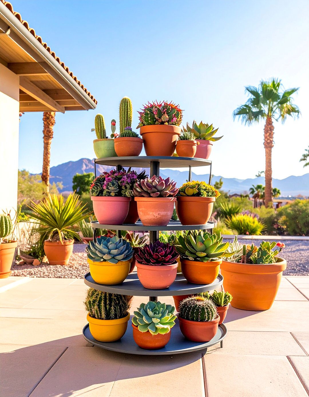 Succulent and Cacti Container Gardens - 30 Las Vegas Backyard Landscaping Ideas for Desert Living