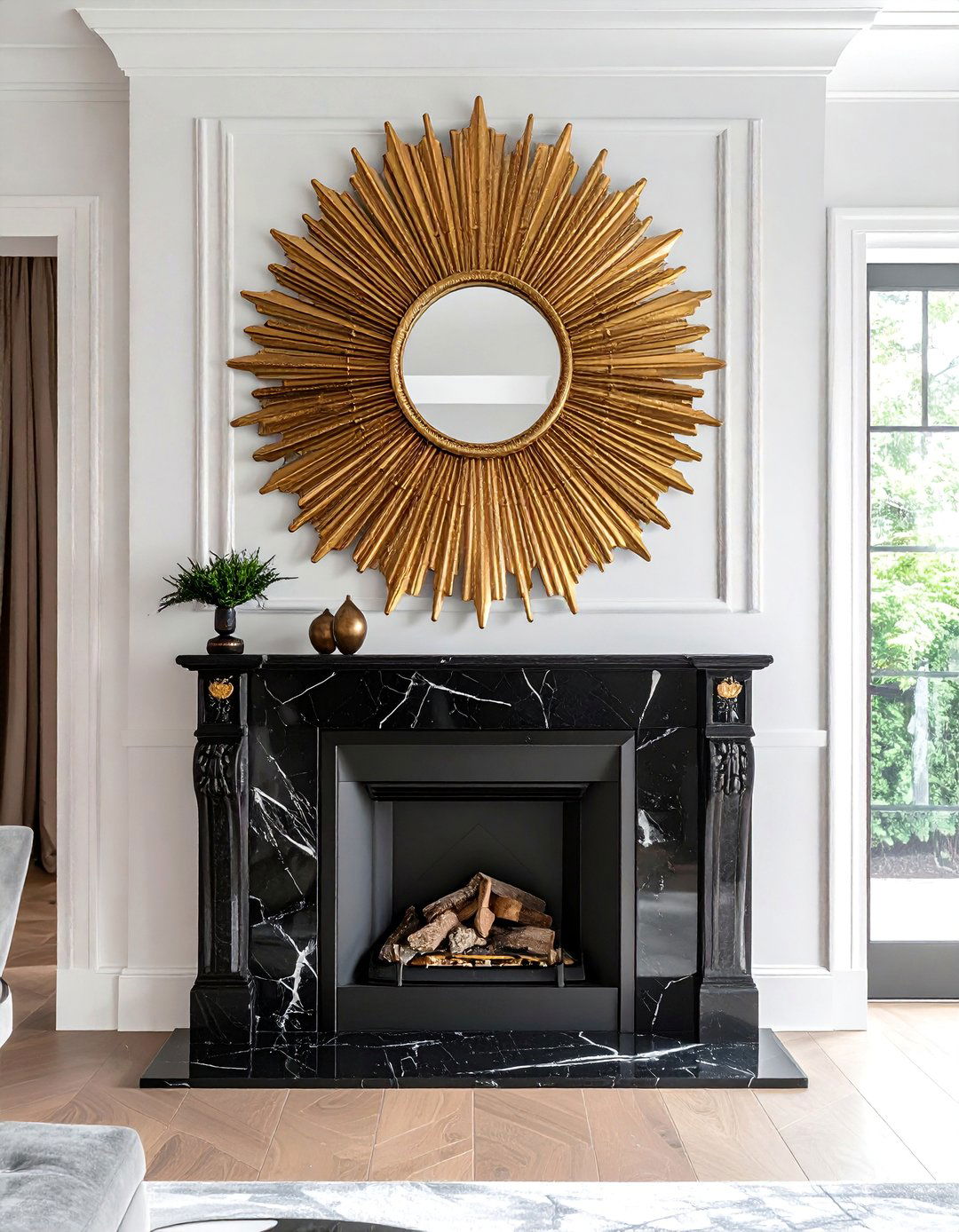 Sunburst Mirrors as Focal Points - 30 Art Deco Interior Design Ideas for a Glamorous Home