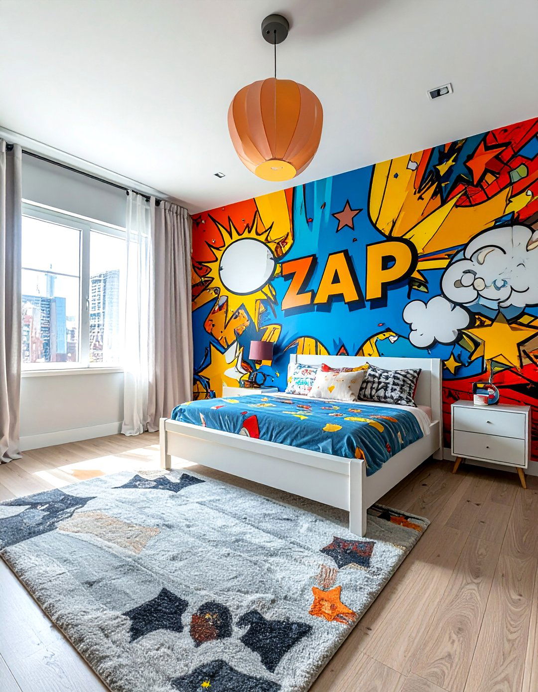 Superhero Comic Action Adventure - 30 Kids Room Accent Wall Ideas for a Fun and Creative Space