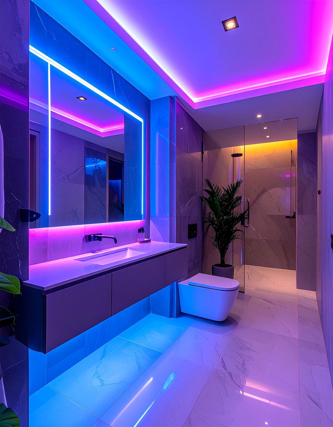 Technology Integration Features - 20 Hallway Bathroom Ideas for Functional Spaces