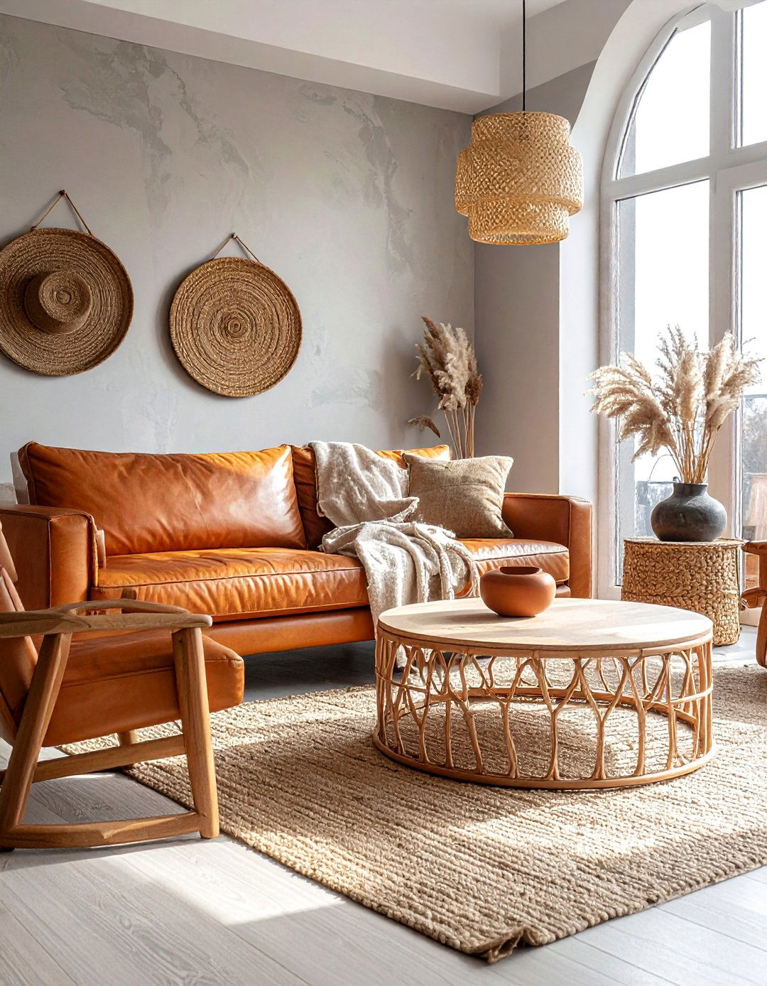 Textural Layer Mixing - 25 Organic Modern Living Room Design Ideas for Serenity