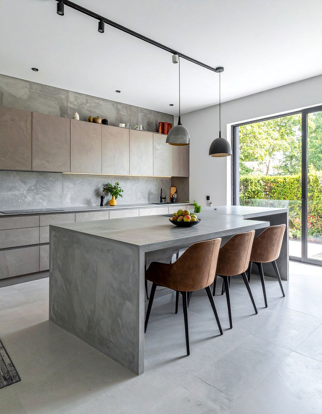 The Microcement Kitchen and Dining Table Extension - 20 Microcement Kitchen Ideas for a Sleek Look