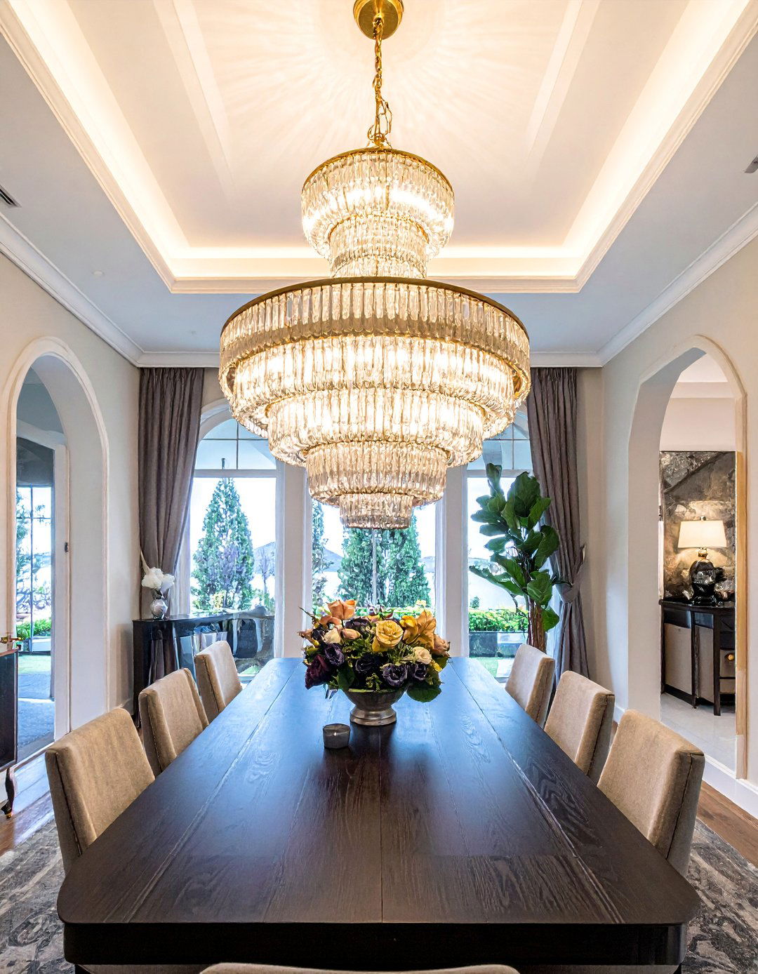 Tiered Crystal Chandeliers - 30 Art Deco Interior Design Ideas for a Glamorous Home