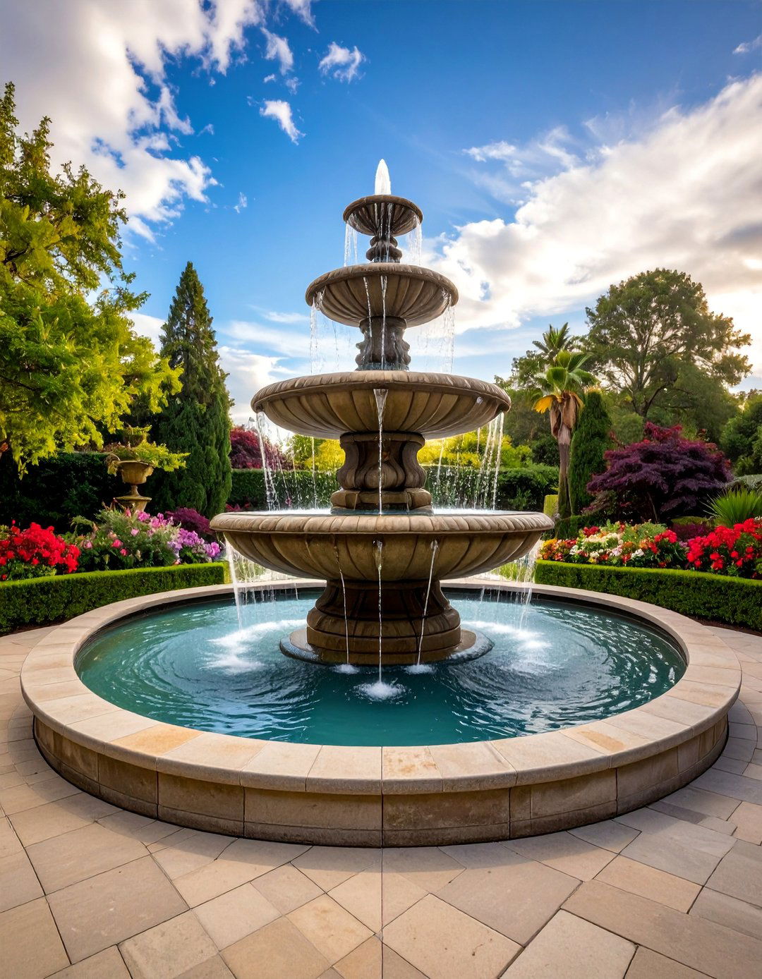 Tiered Fountain Features