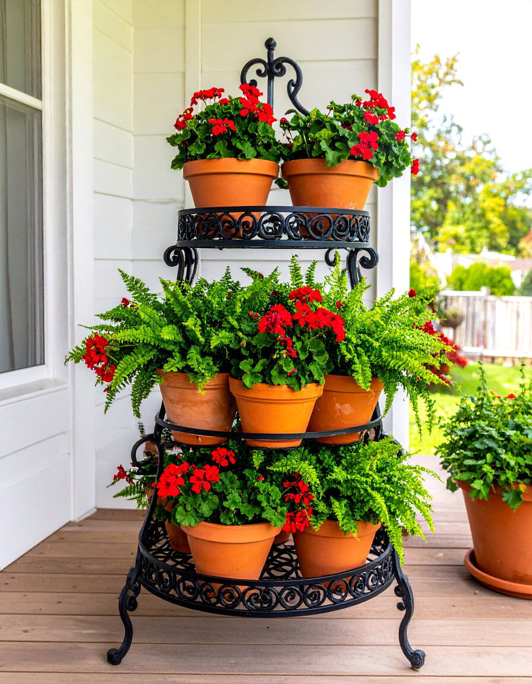 Tiered Metal Plant Stand Container Garden - 40 Container Garden Ideas for Small Spaces