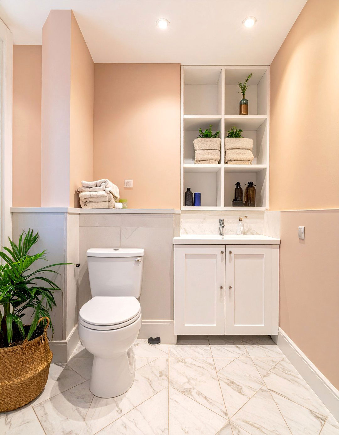 Tiered Over Toilet Cabinet - 25 Over Toilet Storage Ideas to Maximize Bathroom Space