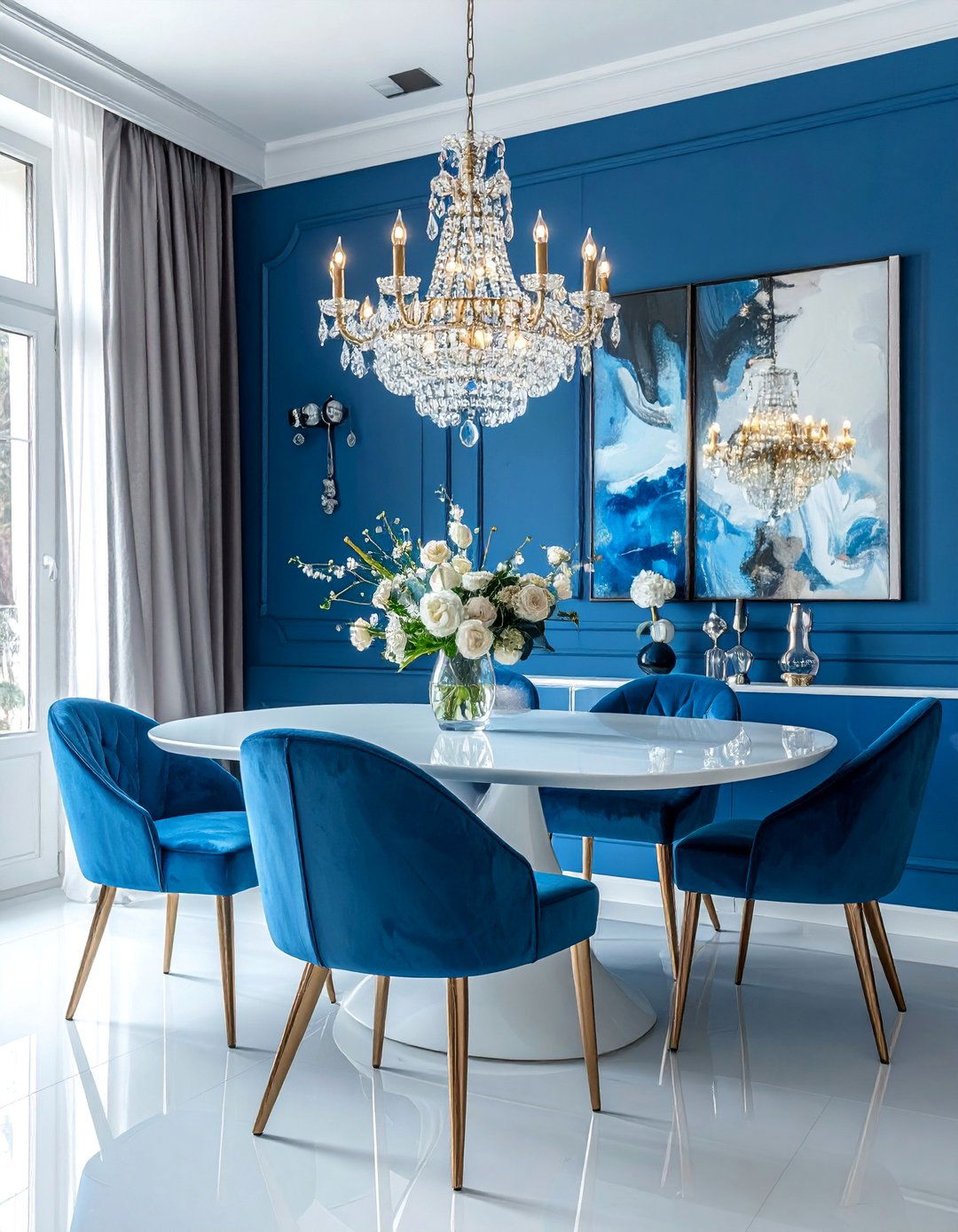 Tiffany Blue for a Glamorous Touch - 40 Blue Dining Room Ideas for a Serene Space