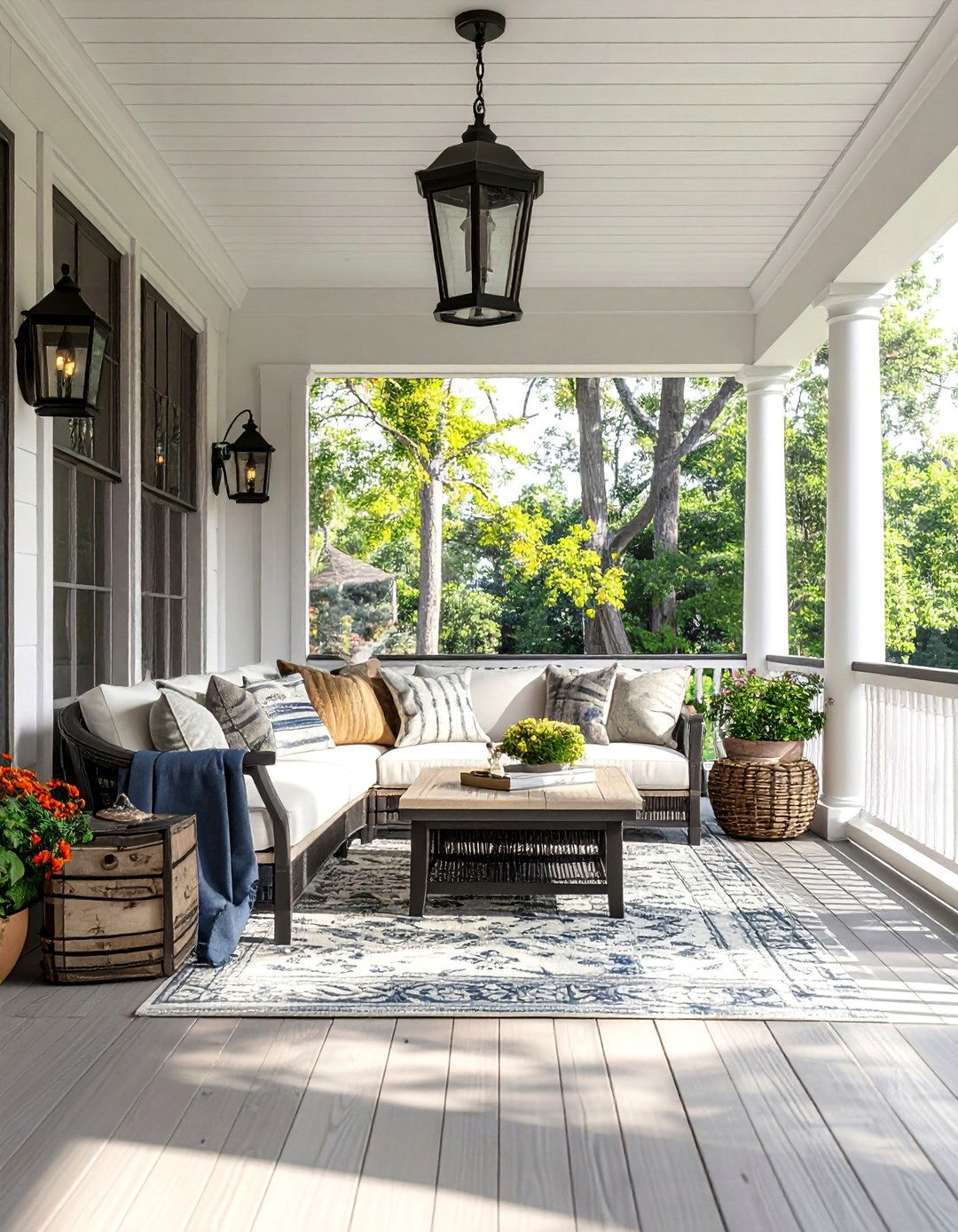Transitional Comfort Zone - 40 Covered Porch Ideas for Year-Round Enjoyment