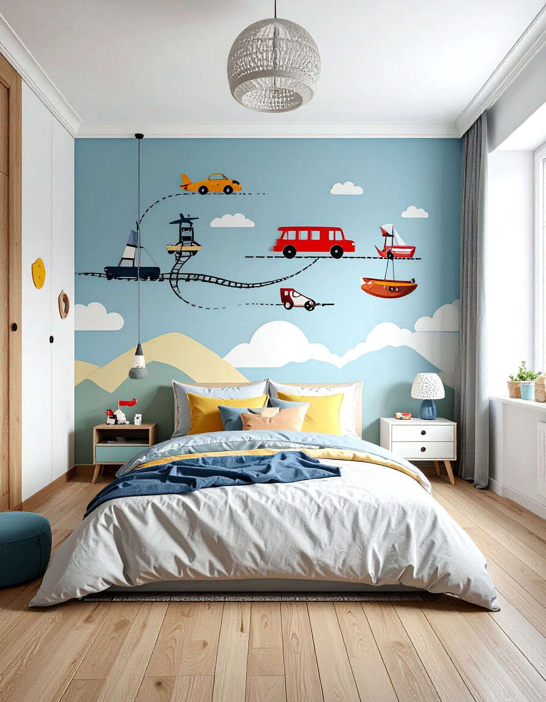 Transportation Adventure Highway - 30 Kids Room Accent Wall Ideas for a Fun and Creative Space